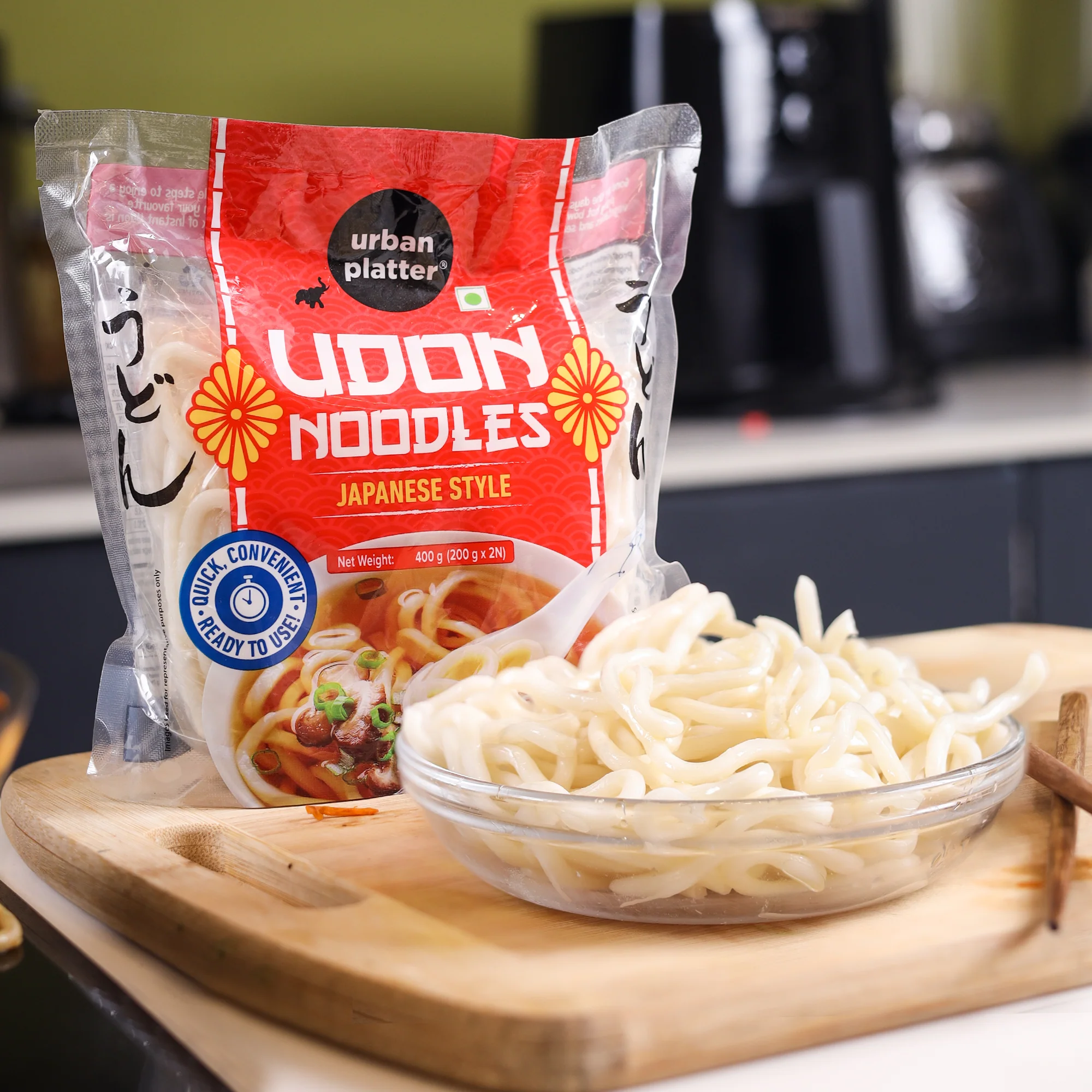 Thick Udon Noodles, 400g (2N x 200g | Ready to Use | Use in Ramen and Stir Fries) - Image 3