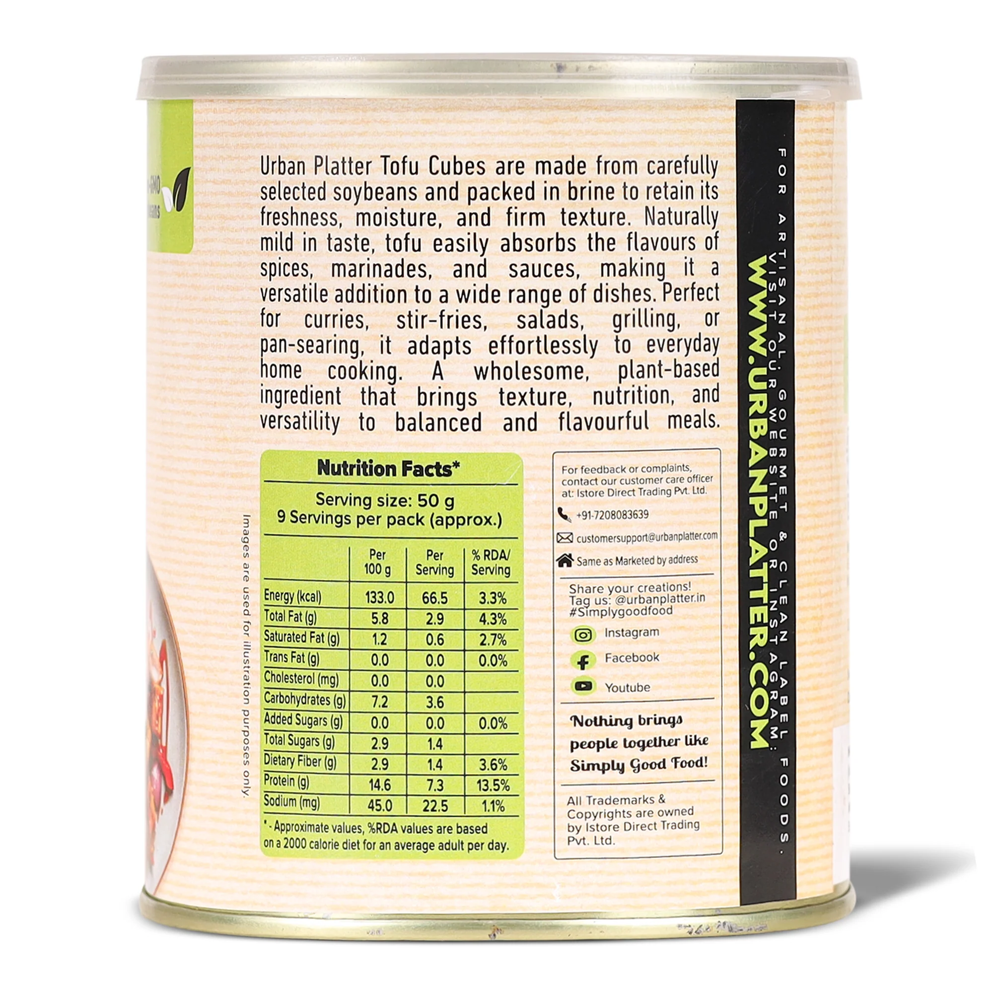 Tofu Cubes, 800g (Drained Weight: 450g | 14% Plant Protein | Ready-to-Use for Stir-Fries, Curries, Salads & Soups) - Image 3