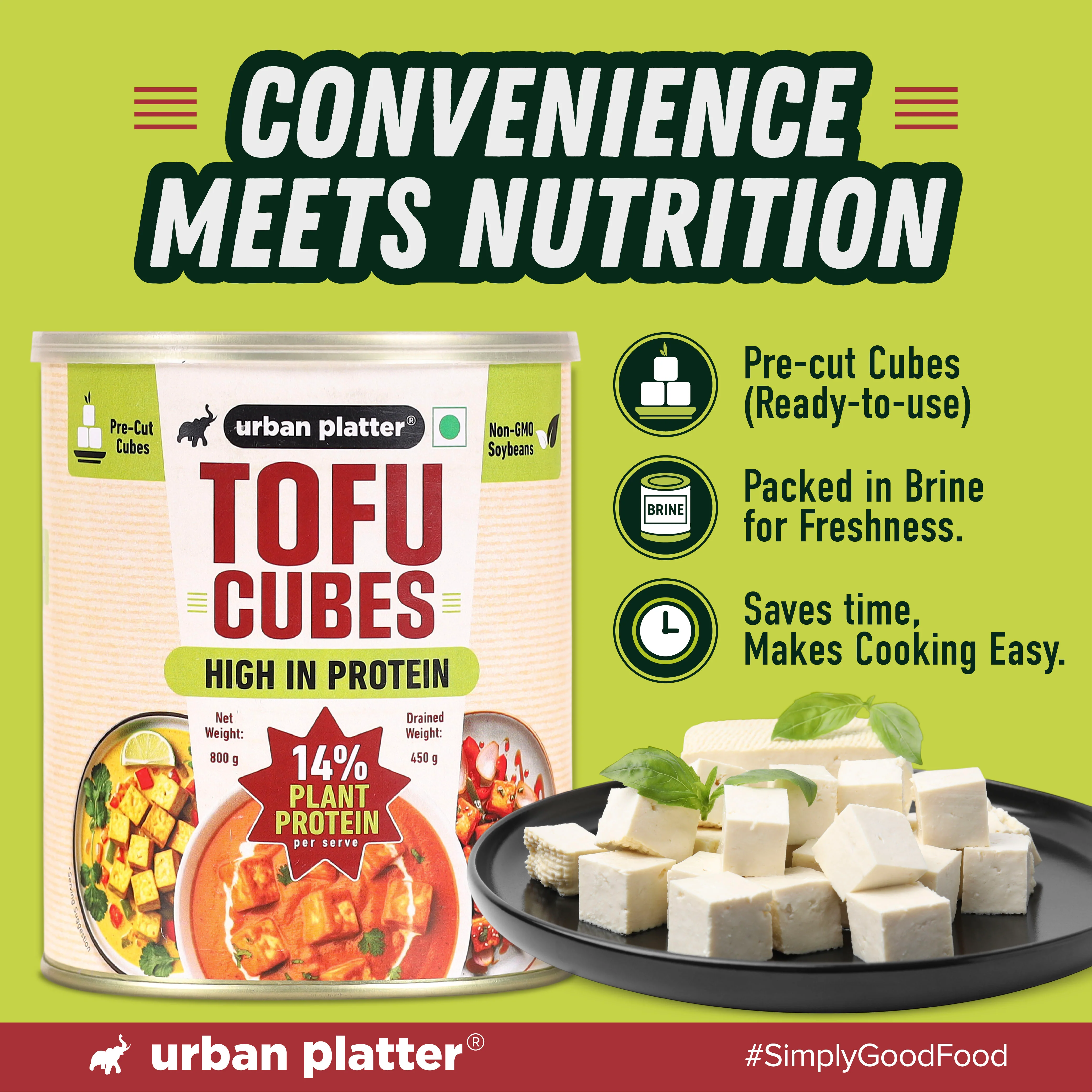 Tofu Cubes, 800g (Drained Weight: 450g | 14% Plant Protein | Ready-to-Use for Stir-Fries, Curries, Salads & Soups) - Image 5