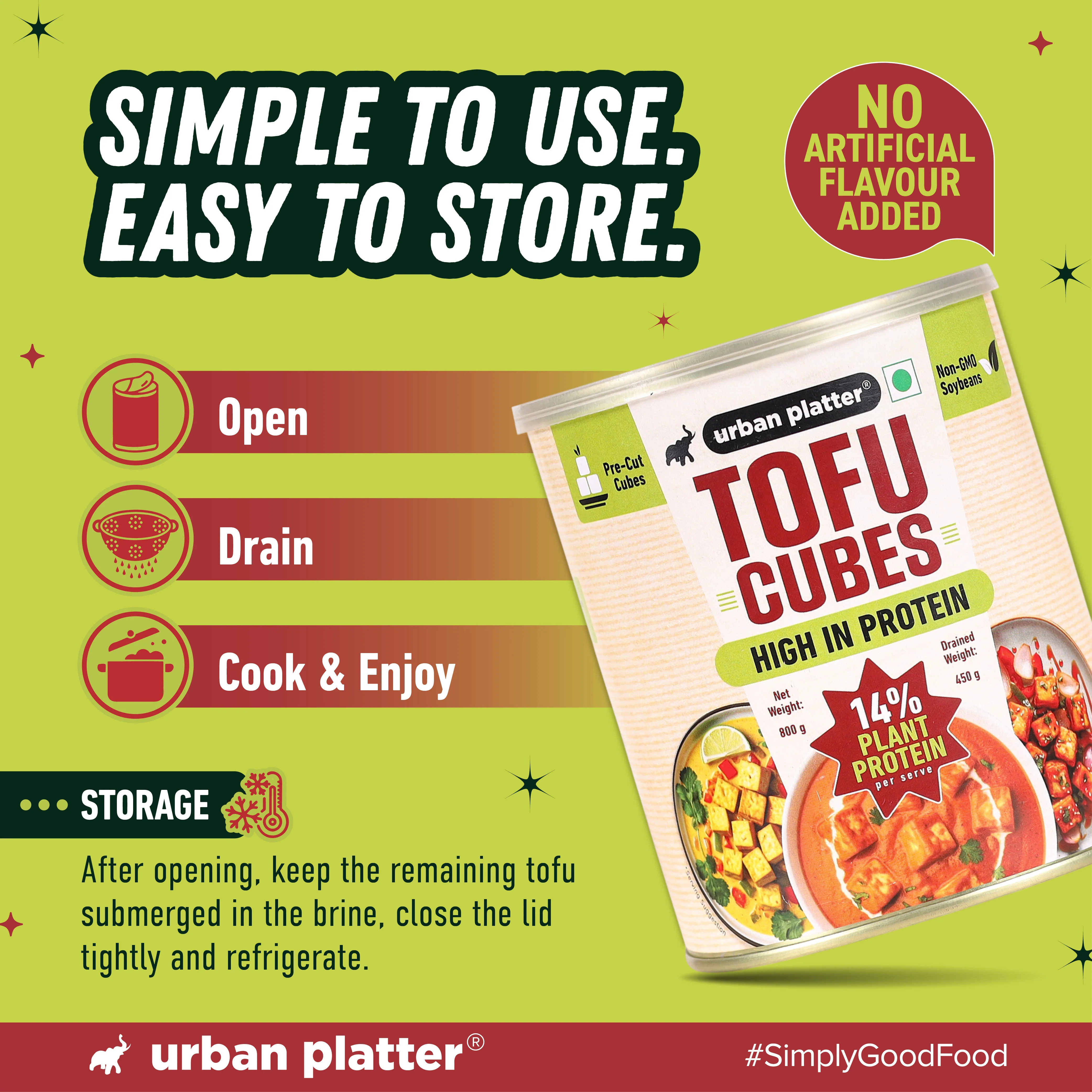 Tofu Cubes, 800g (Drained Weight: 450g | 14% Plant Protein | Ready-to-Use for Stir-Fries, Curries, Salads & Soups) - Image 7
