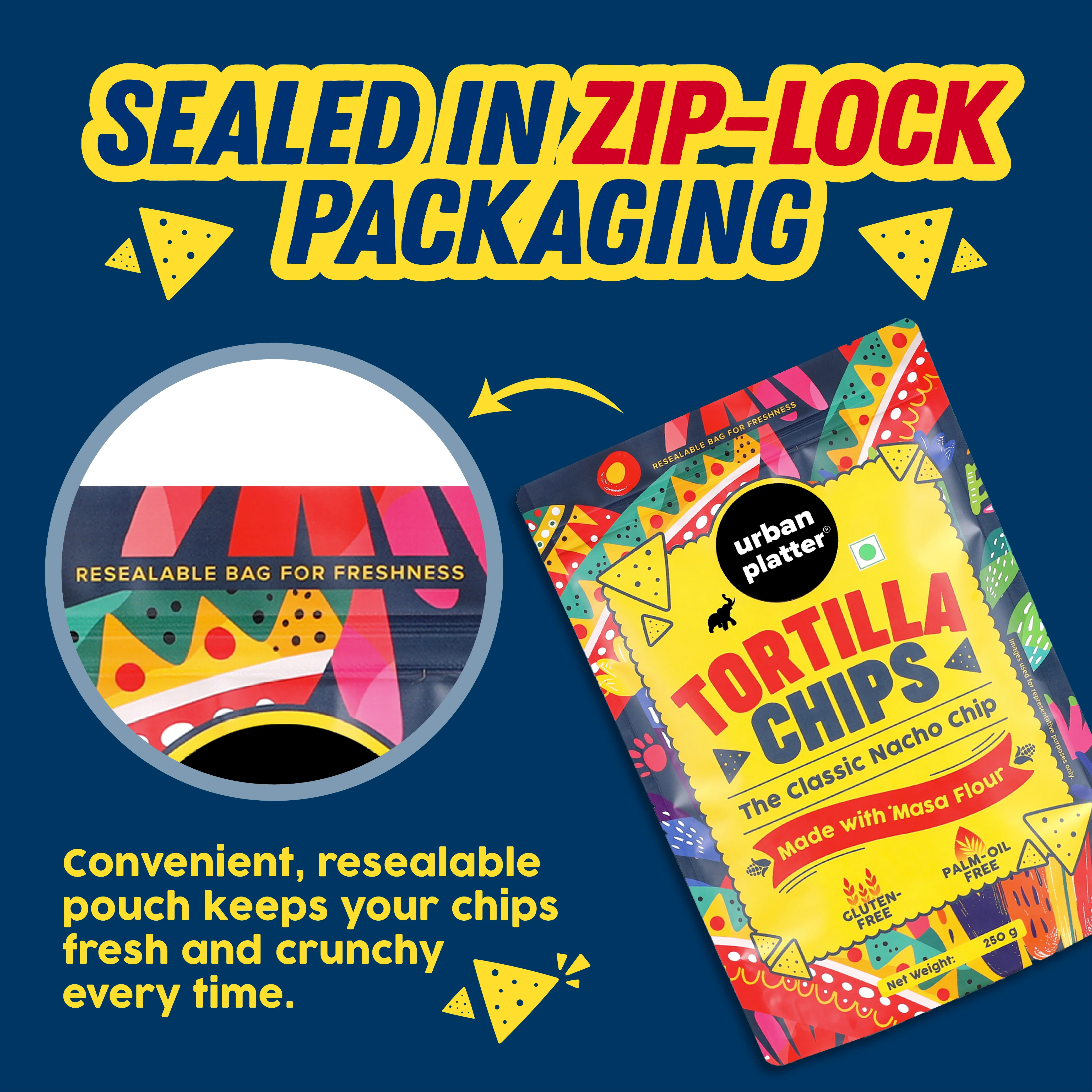 Tortilla Chips, 250g (Made with Masa Flour, Palm-oil-free, Gluten-free, Lightly Salted Nacho Chips) - Image 7