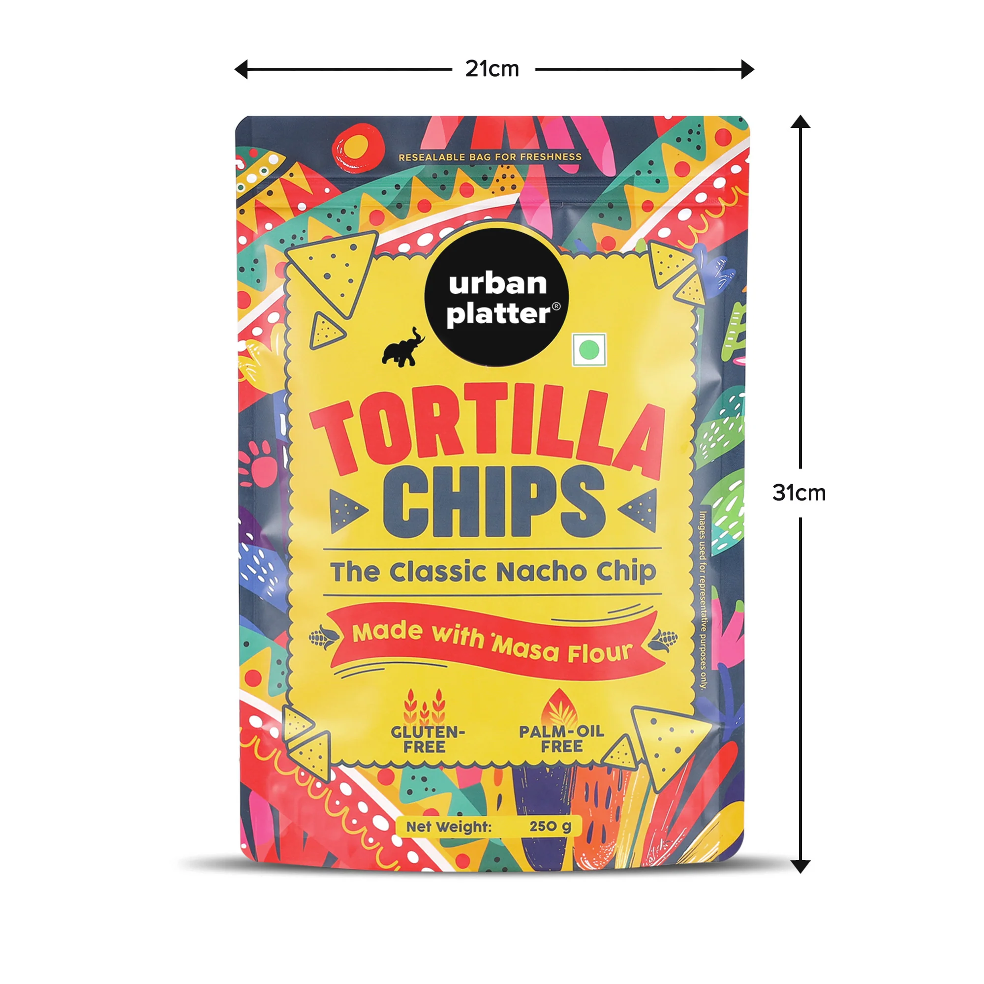 Tortilla Chips, 250g (Made with Masa Flour, Palm-oil-free, Gluten-free, Lightly Salted Nacho Chips) - Image 8