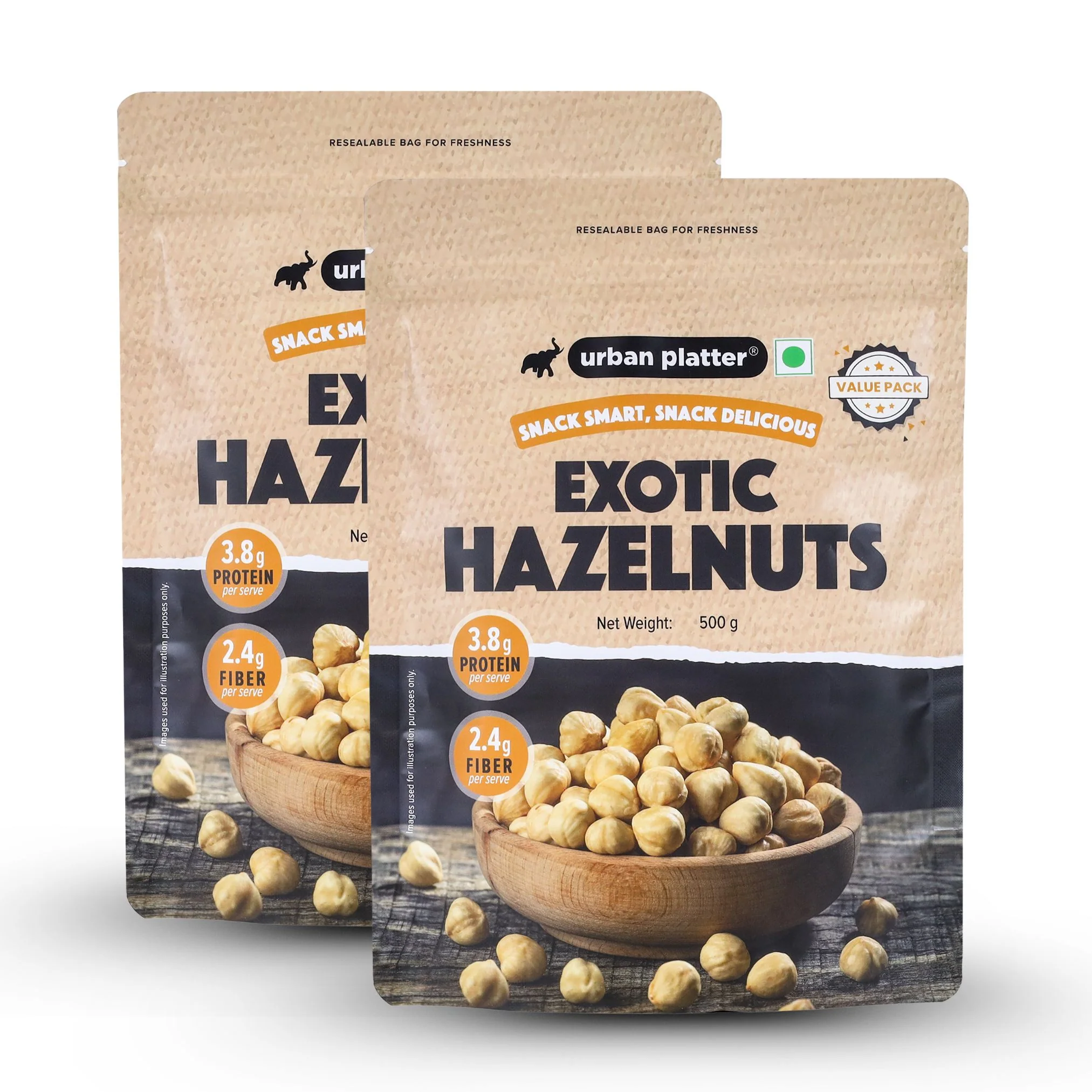 Exotic Hazelnut Kernels, 1Kg (Protein & Fibre-Rich | Nutrient-Dense | Perfect for Snacking & Desserts)