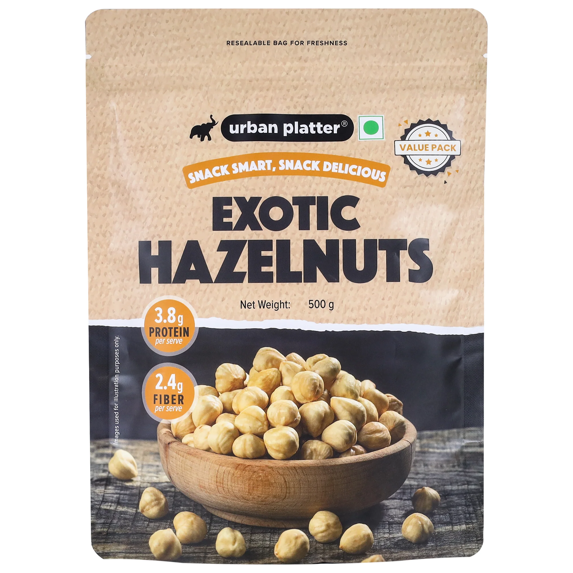 Exotic Hazelnut Kernels, 500g (Protein & Fibre-Rich | Nutrient-Dense | Perfect for Snacking & Desserts)