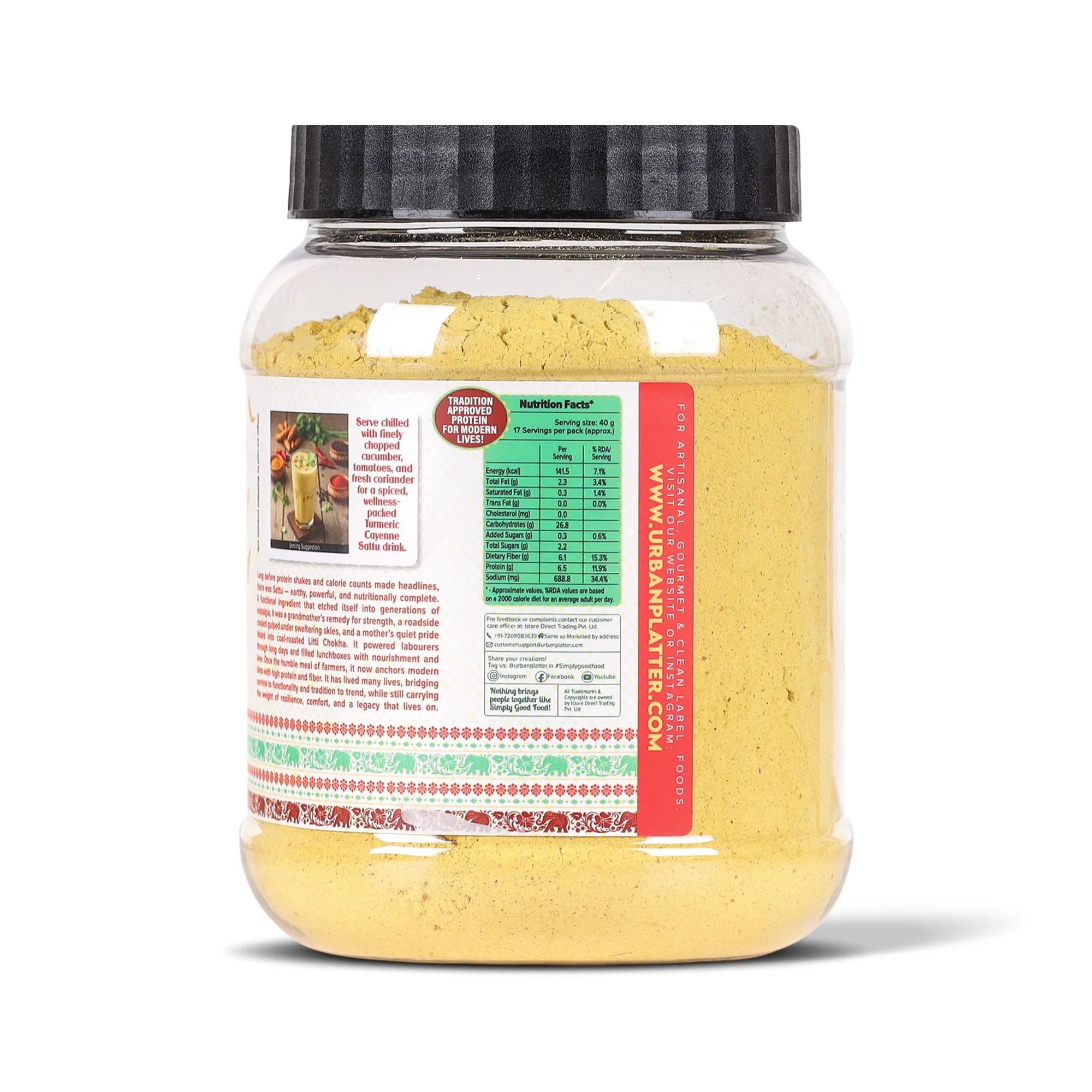 Turmeric Cayenne Superfood Sattu, 700g (High Protein & Fibre | Natural Coolant | Mid-Meal Drink | Traditional Plant Protein) - Image 11