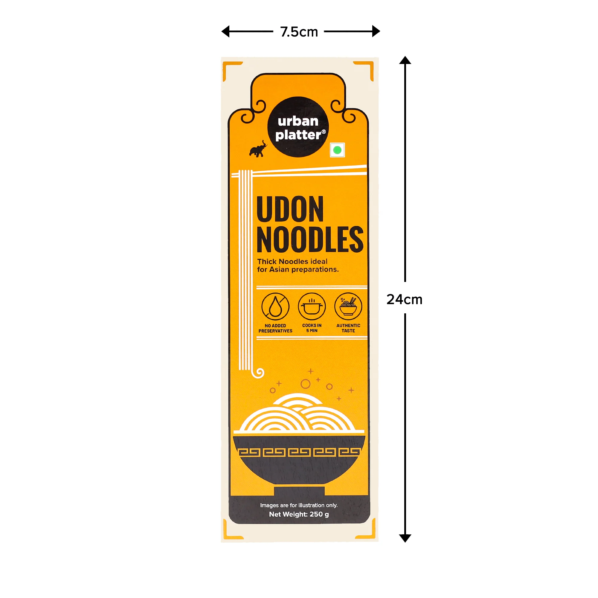 Udon Noodles, 250g (Thick Wheat Noodles, Ideal for Asian Preparations, No Added Preservatives) - Image 3