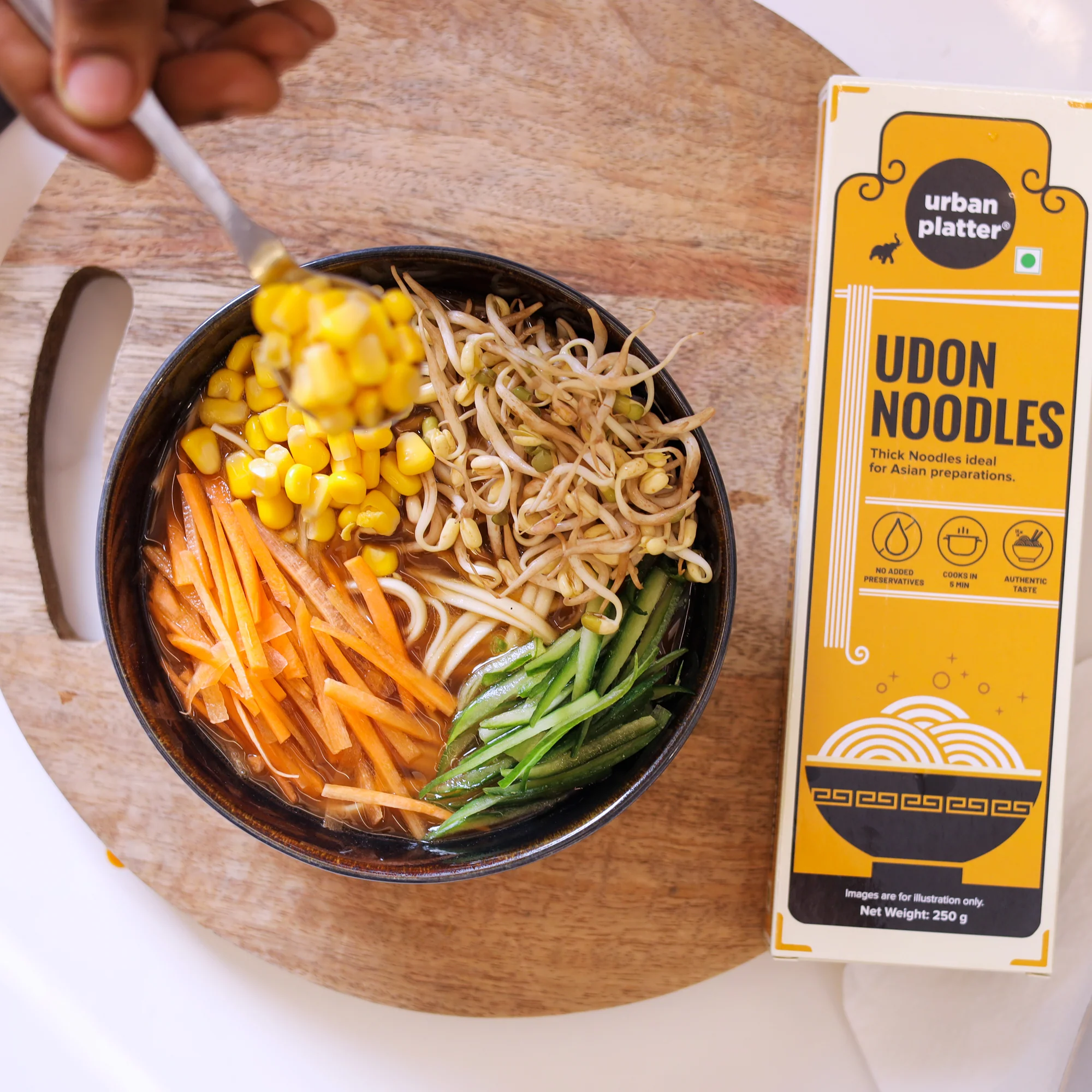 Udon Noodles, 250g (Thick Wheat Noodles, Ideal for Asian Preparations, No Added Preservatives) - Image 8