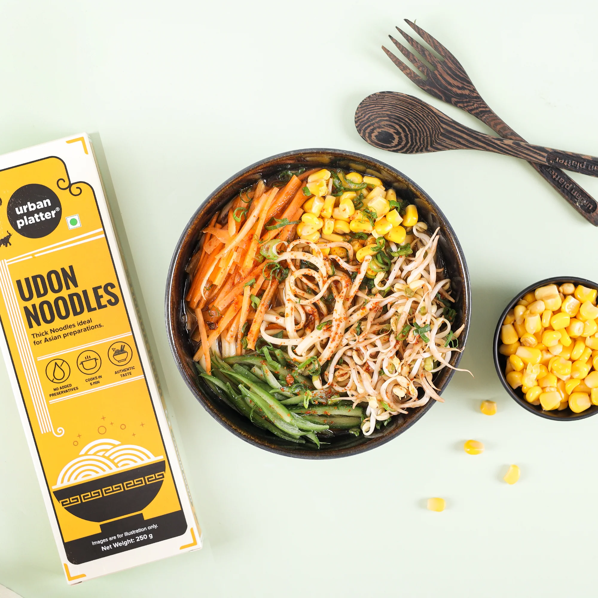 Udon Noodles, 250g (Thick Wheat Noodles, Ideal for Asian Preparations, No Added Preservatives) - Image 9