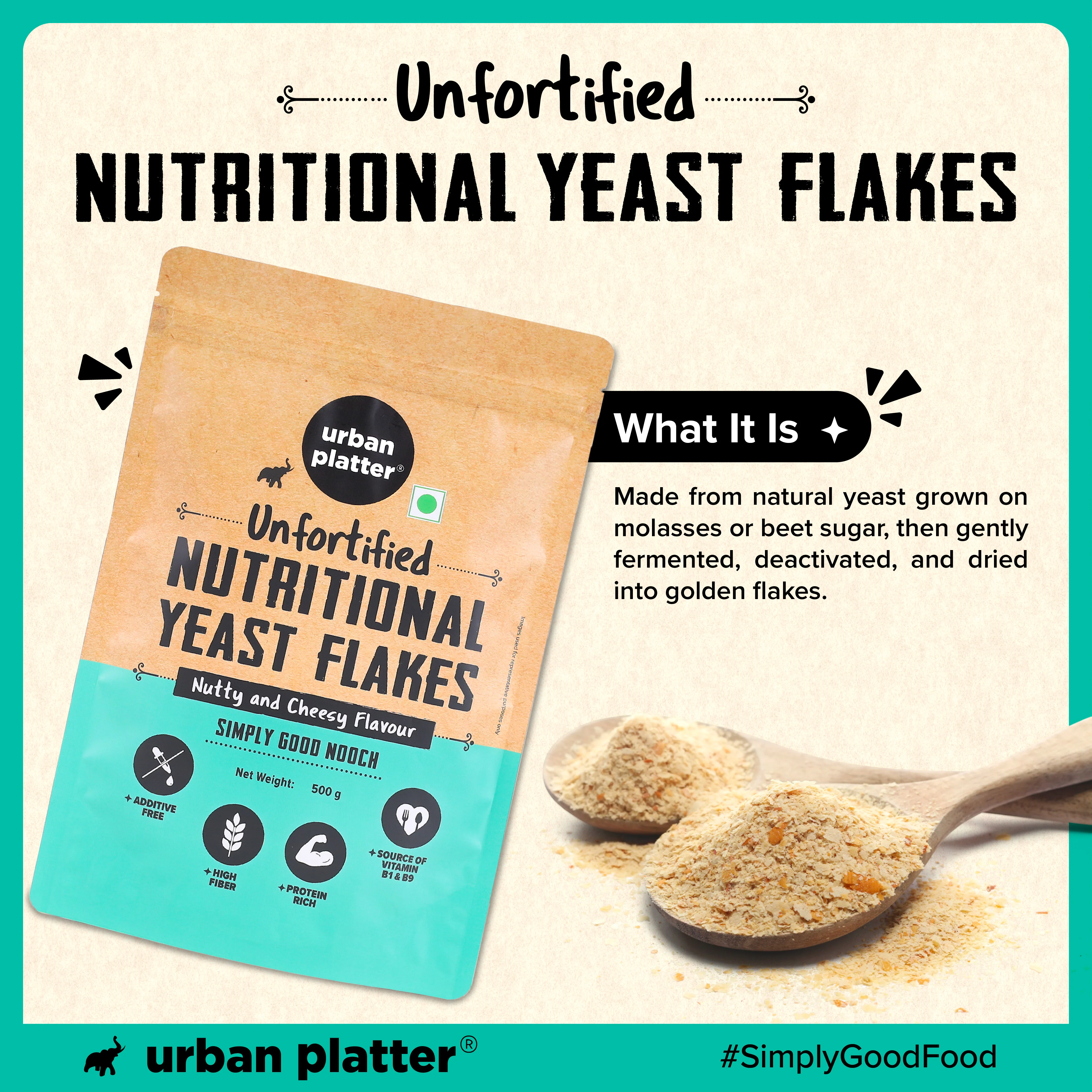 Unfortified Nutritional Yeast Flakes, 500 g (Plant Based | Nutty and Cheesy | Nooch) - Image 5