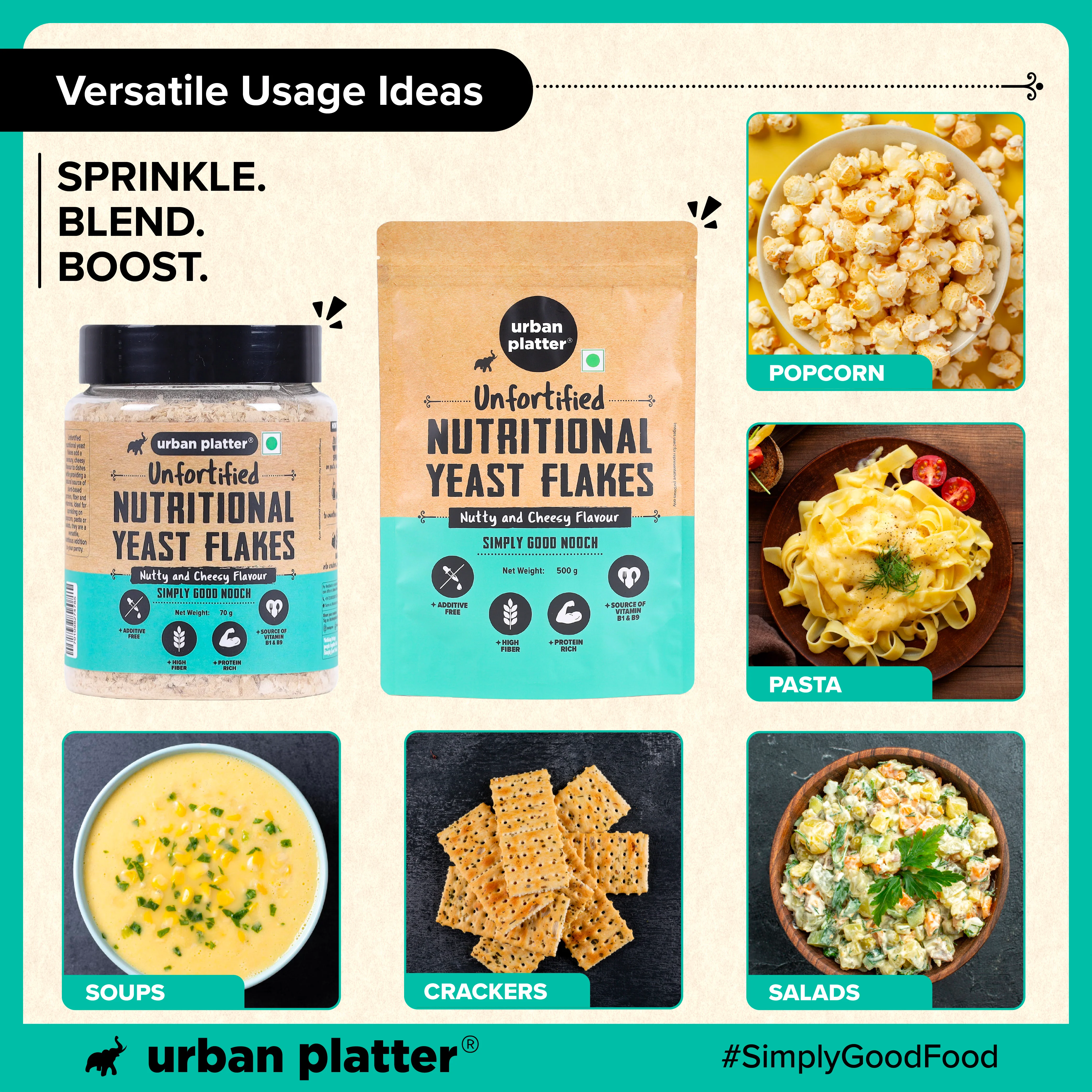 Unfortified Nutritional Yeast Flakes, 500 g (Plant Based | Nutty and Cheesy | Nooch) - Image 9