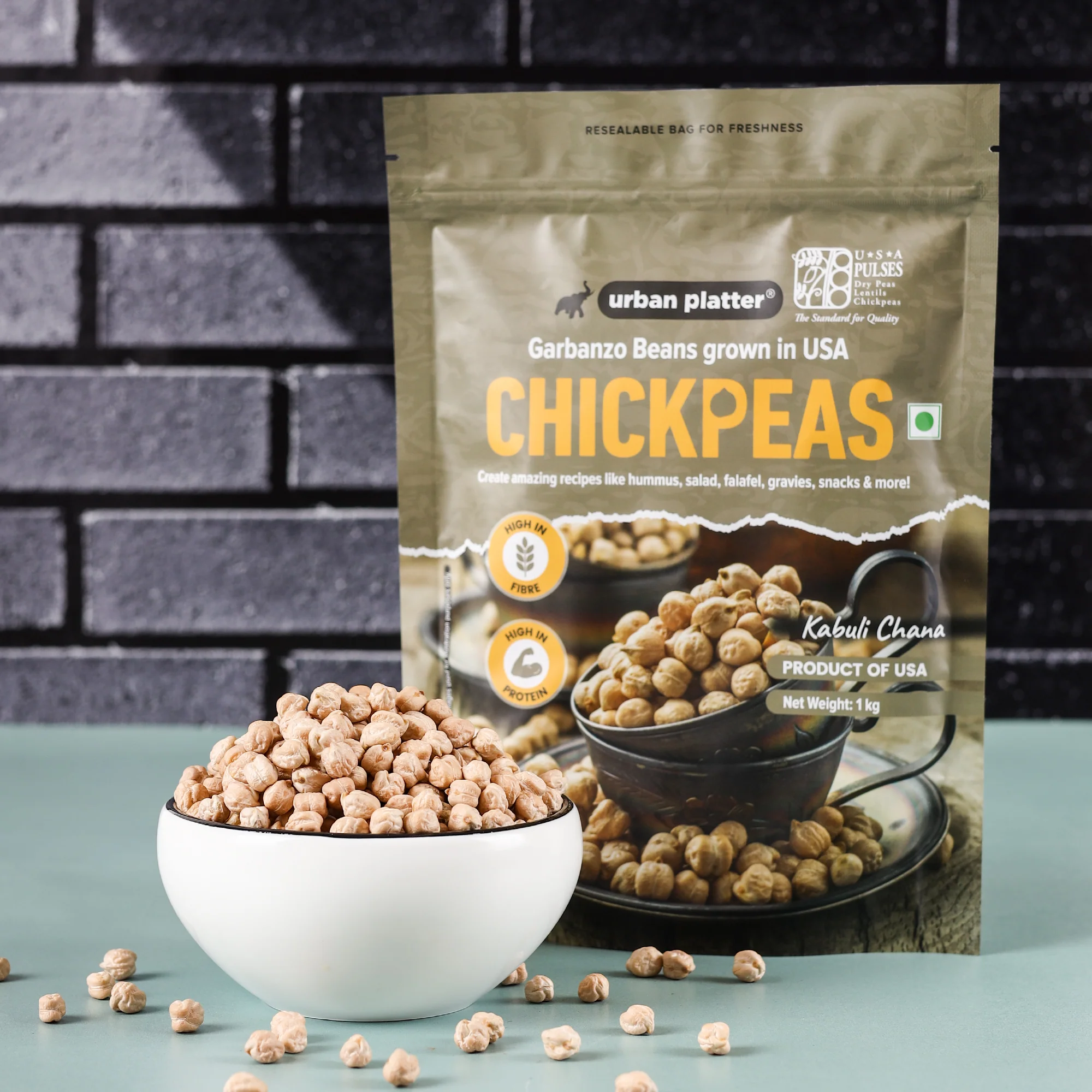 USA Chickpeas, 1kg (Kabuli Chana | Garbanzo Beans | High in Fibre & Protein) - Image 5