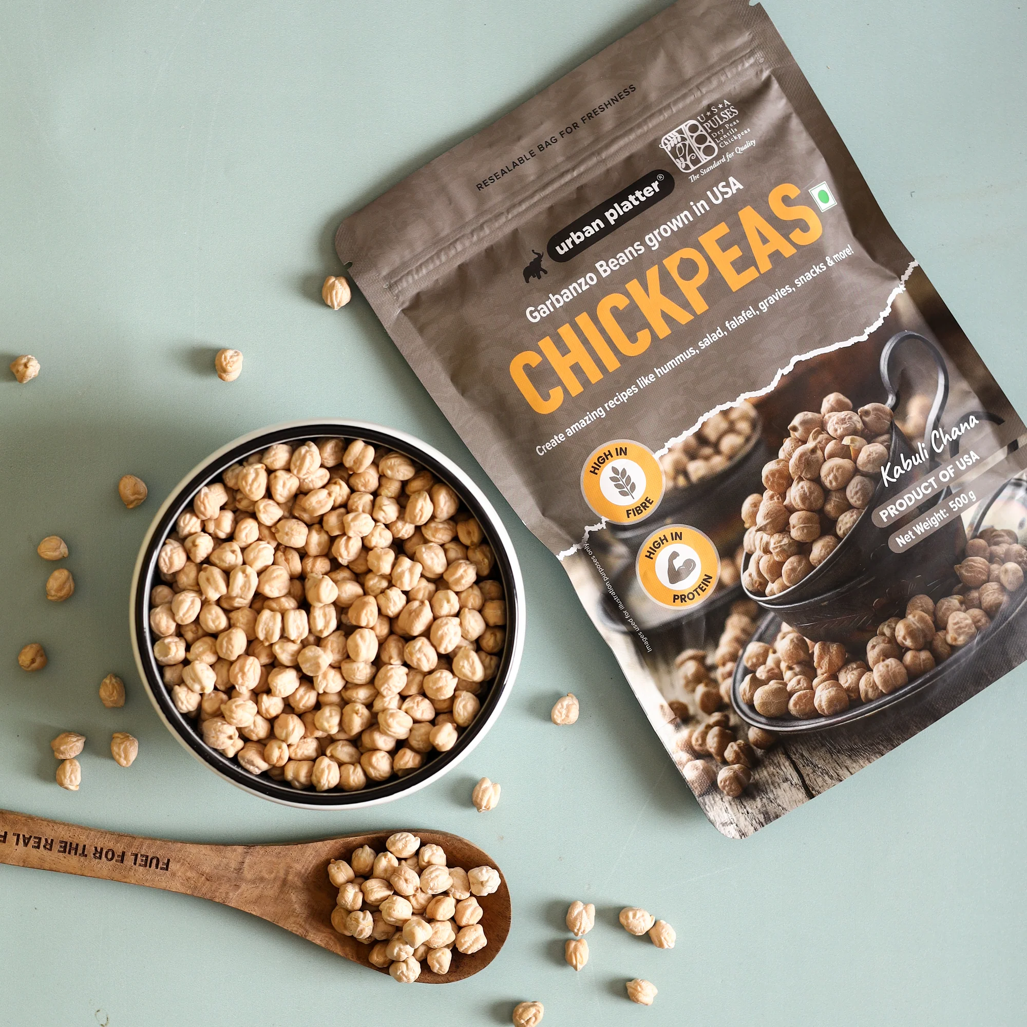 USA Chickpeas, 500g (Kabuli Chana | Garbanzo Beans | High in Fibre & Protein) - Image 6