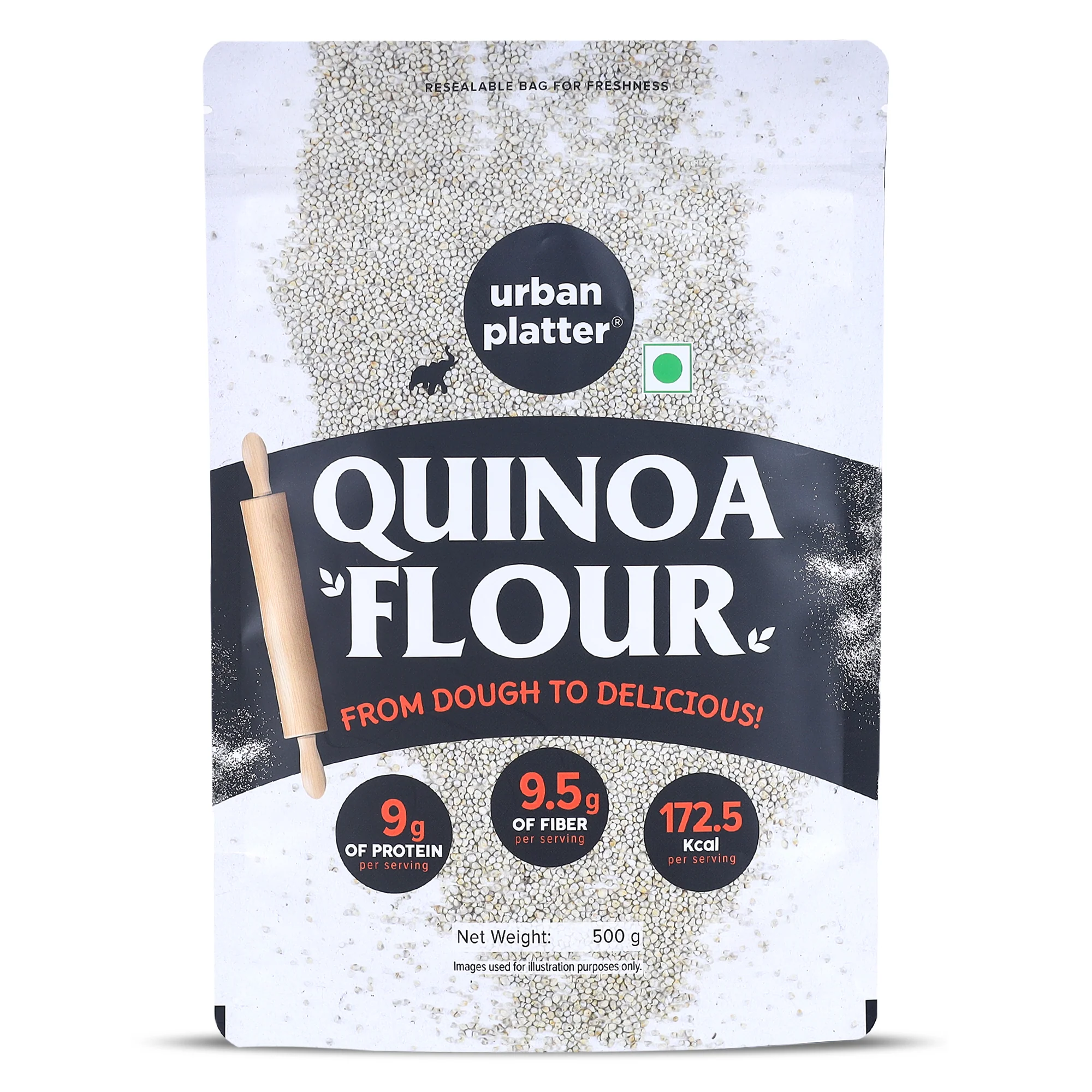 White Quinoa Flour, 500g (Naturally Gluten-free, High in Protein & Fibre, Ideal for Baking)