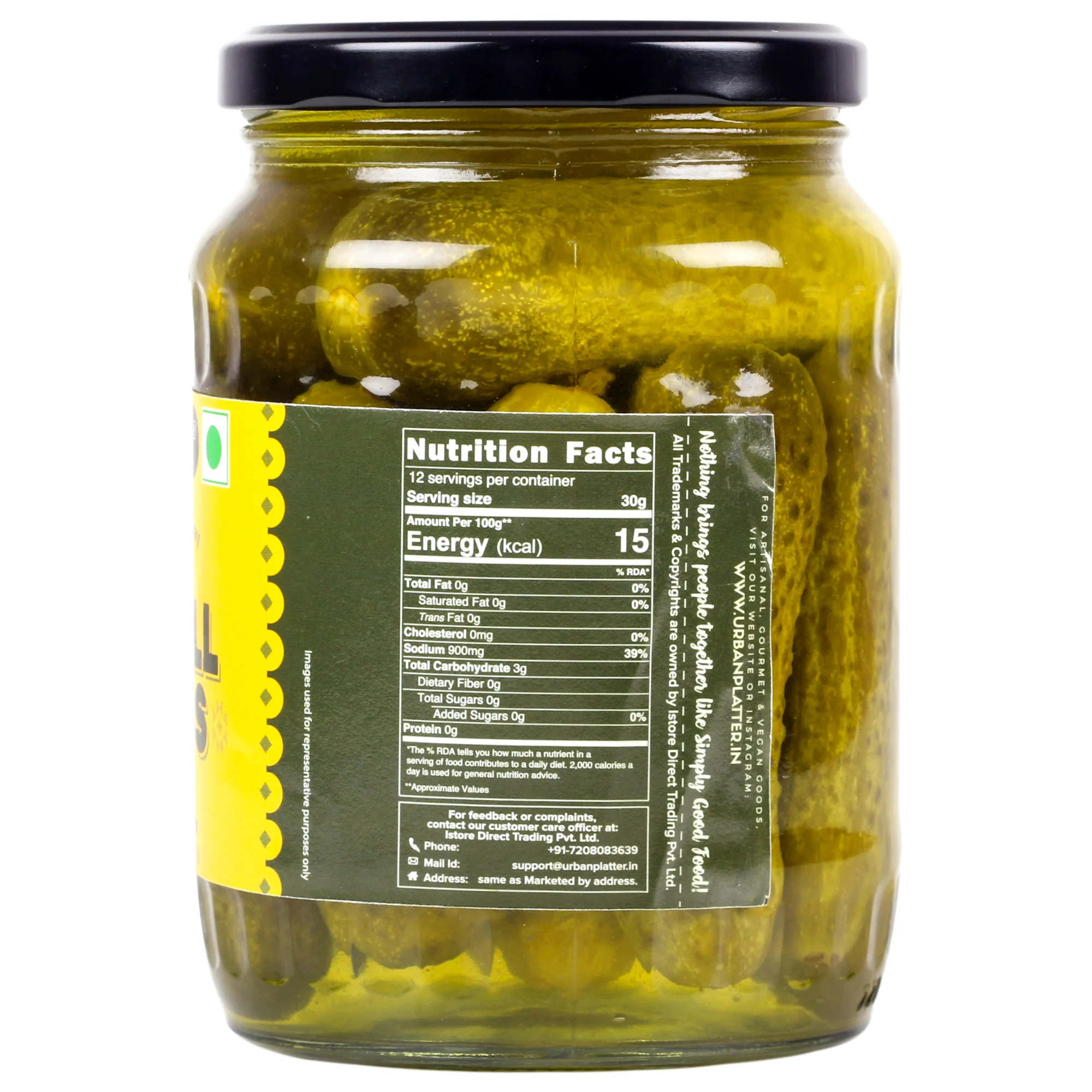 Whole Dill Gherkins, 680g [ Sweet & Crunchy. Great for Adding Tang & Flavour to Sauces & Dips] - Image 3