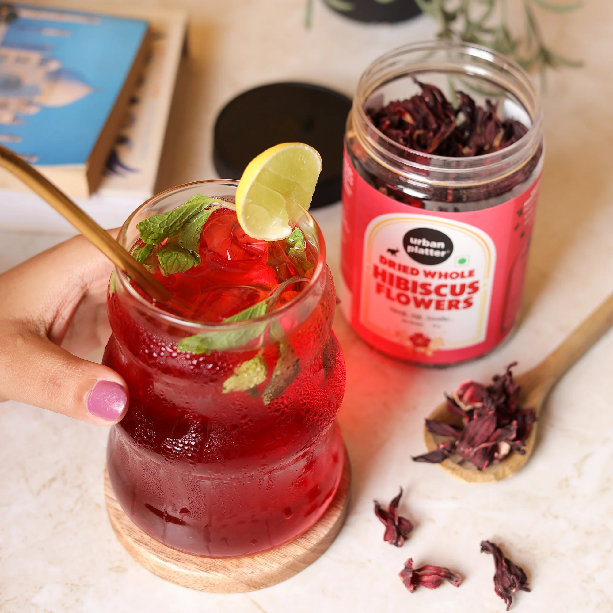 Whole Dried Hibiscus Flowers, 70g (Tart & Floral | Antioxidant-Rich | Caffeine-free) - Image 6