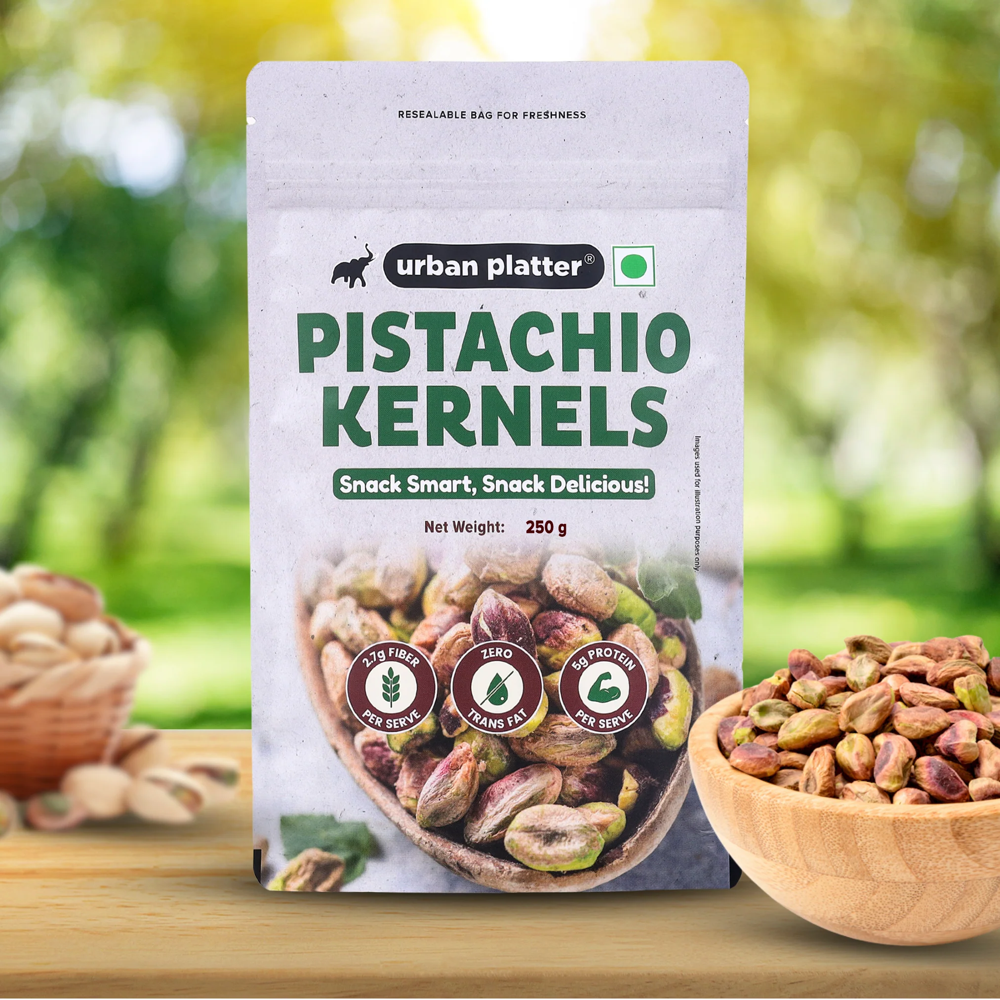 Pistachio Kernels, 250g (Shell Removed Pista | Unroasted and Unsalted | fibre & Protein-Rich | Heart-Healthy Snack) - Image 3