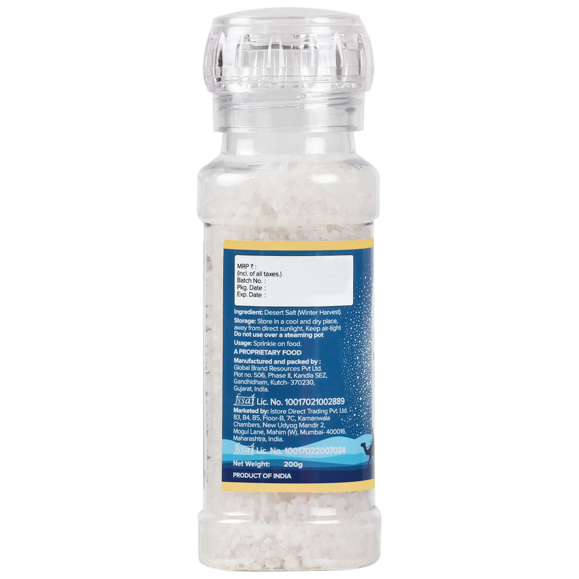 Winter Harvest Desert Salt Grinder, 200g (Powdered By Lunn | Winter Harvest | Sparkling White Crystals | Longer Dried Salt) - Image 2