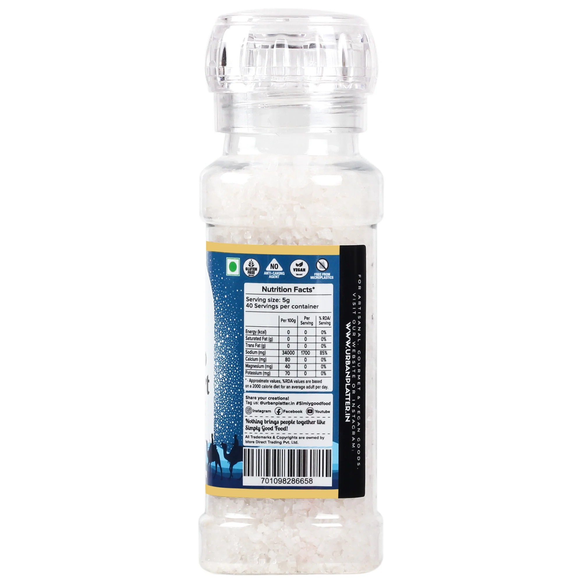 Winter Harvest Desert Salt Grinder, 200g (Powdered By Lunn | Winter Harvest | Sparkling White Crystals | Longer Dried Salt) - Image 3