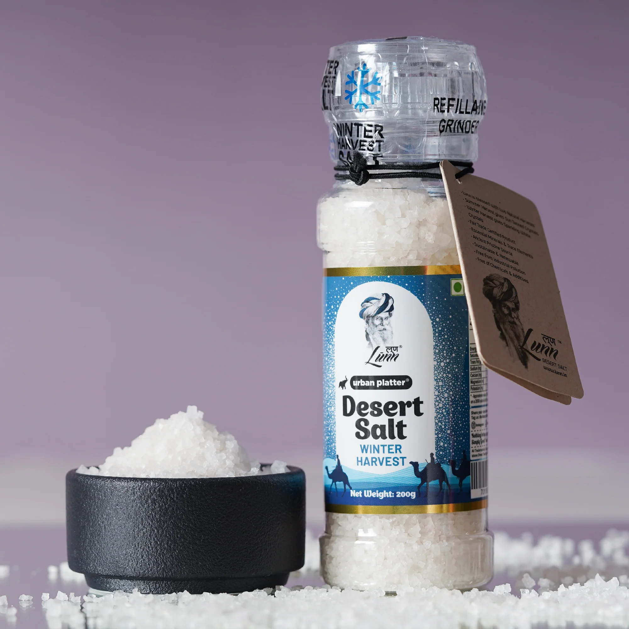 Winter Harvest Desert Salt Grinder, 200g (Powdered By Lunn | Winter Harvest | Sparkling White Crystals | Longer Dried Salt) - Image 5