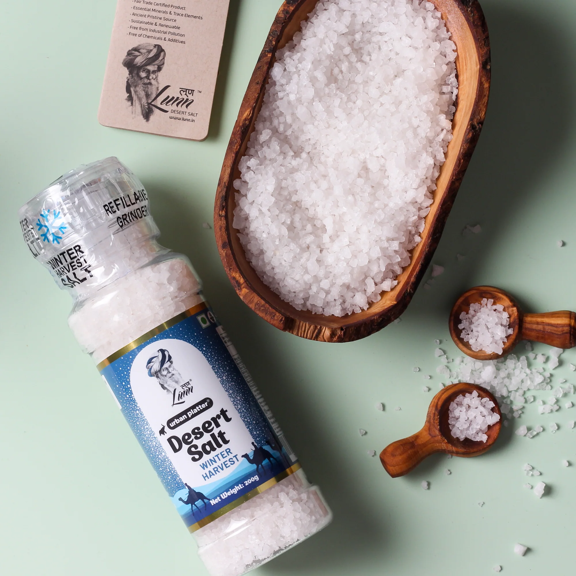 Winter Harvest Desert Salt Grinder, 200g (Powdered By Lunn | Winter Harvest | Sparkling White Crystals | Longer Dried Salt) - Image 6