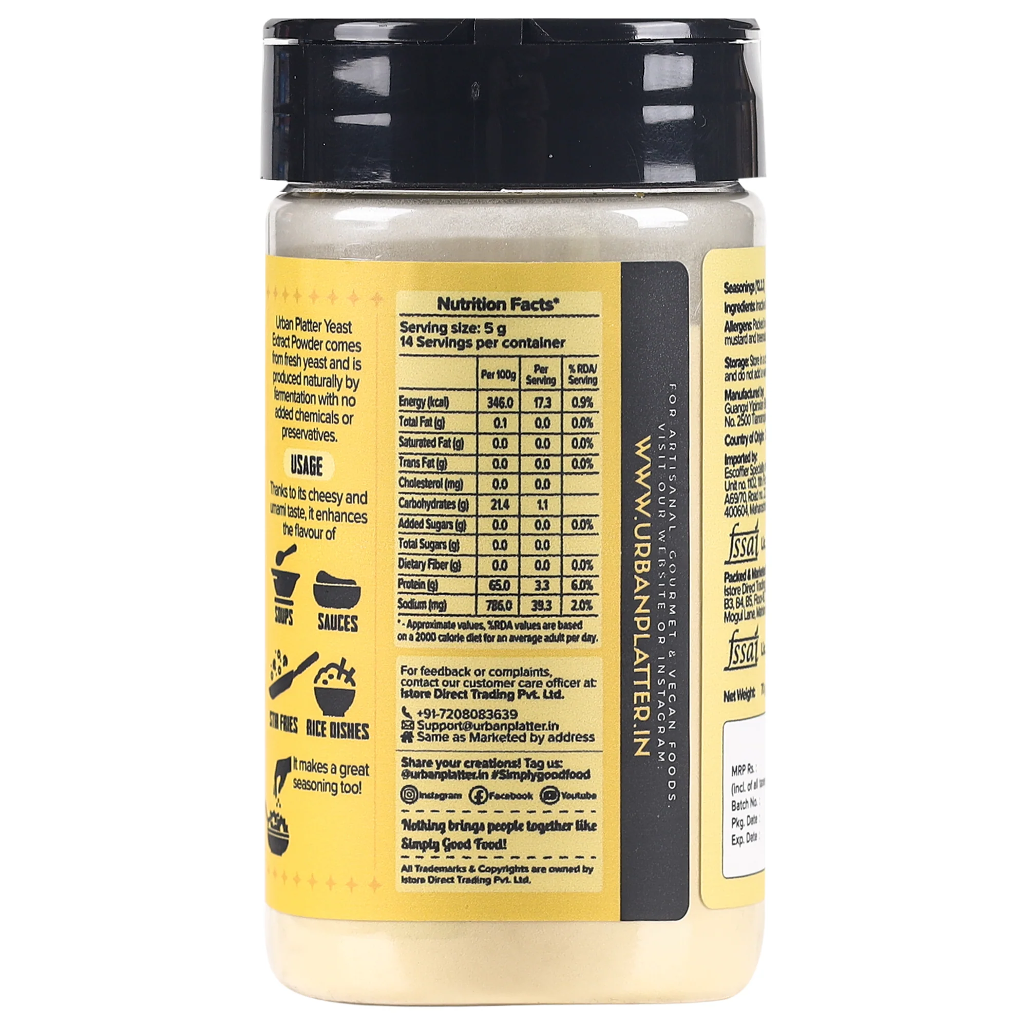 Nutritional Yeast Extract Powder 70g (Unfortified | Deactivated Yeast Powder | For Consumption as Food) - Image 3