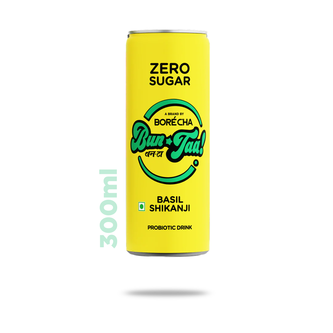Zero Sugar Probiotic Basil Soda Shikanji Bun-taa! Series, 330ml